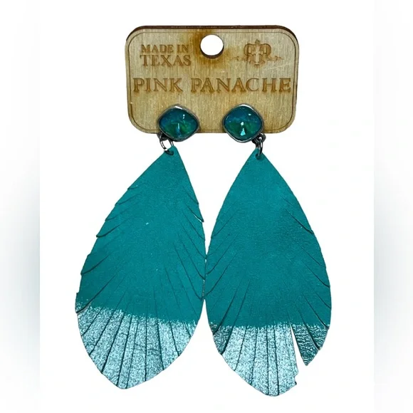Pink Panache Jewelry Pink Panache Turquoise Leather Dipped